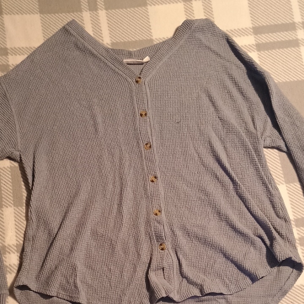 Teens Blue Button-Up Sweater